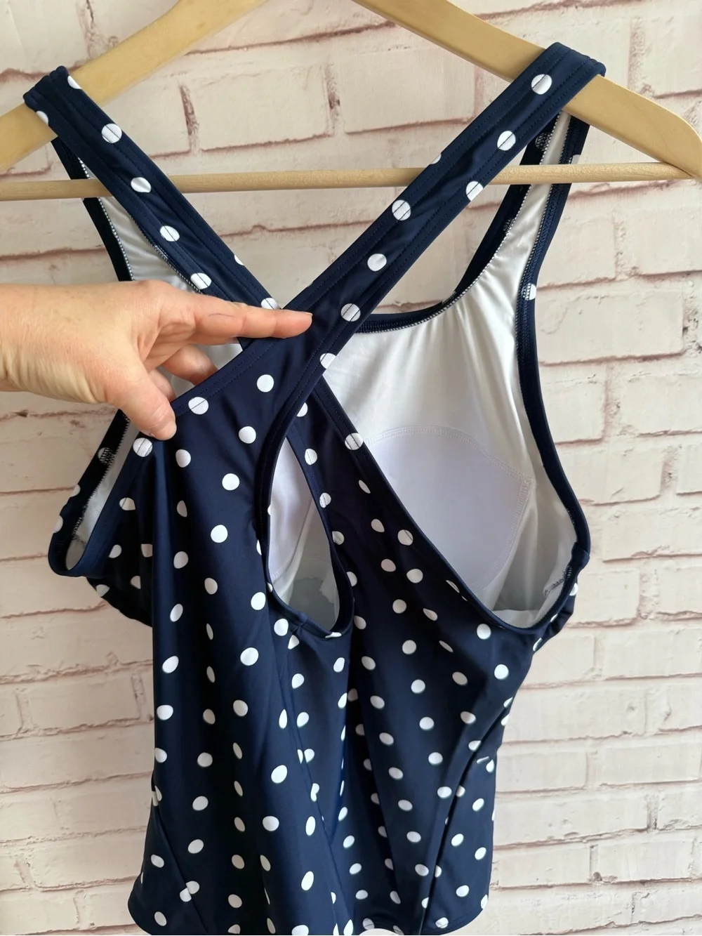 Navy Polka Dot One-Piece Swimsuit